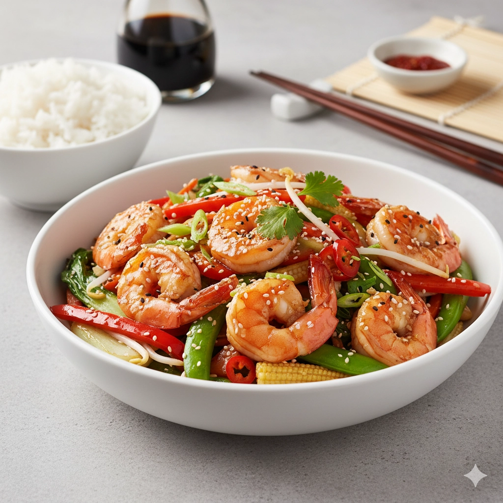 Teriyaki Shrimp Wok